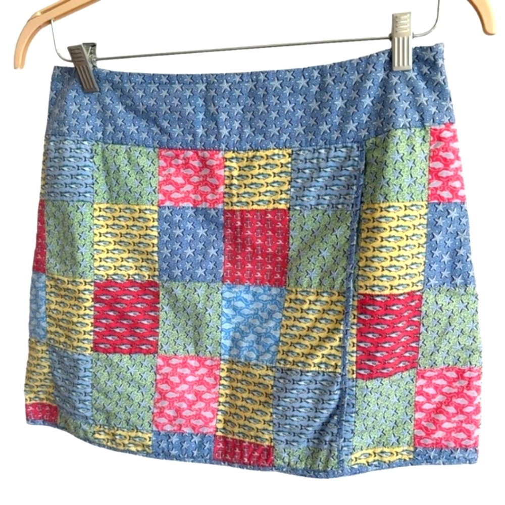 VINEYARD VINES by Shep & Ian Patchwork Mini Skirt Size 10 - 100% Cotton - Picture 9 of 14